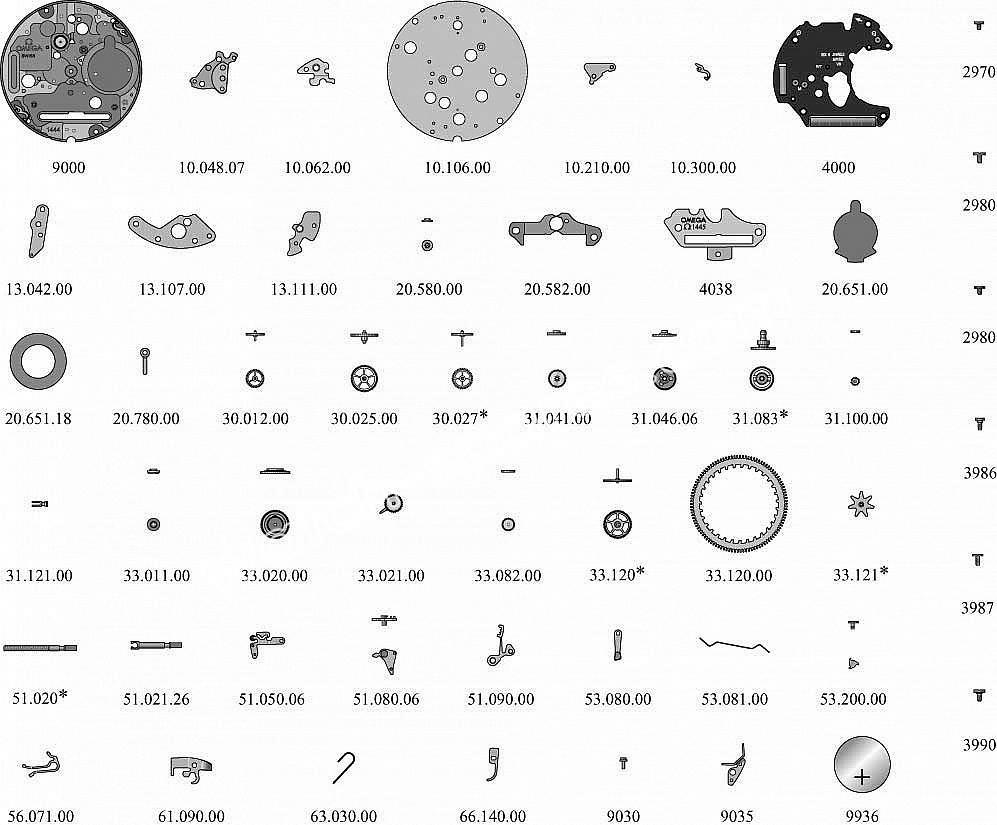 Omega 1445 watch parts Omega 1445 watch parts