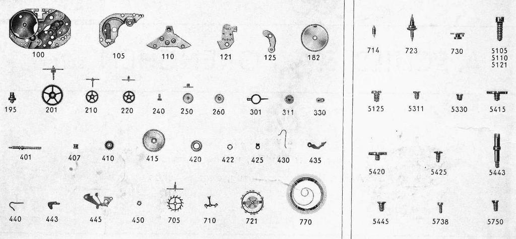 A Schild AS Calibre 1051 Watch spare parts