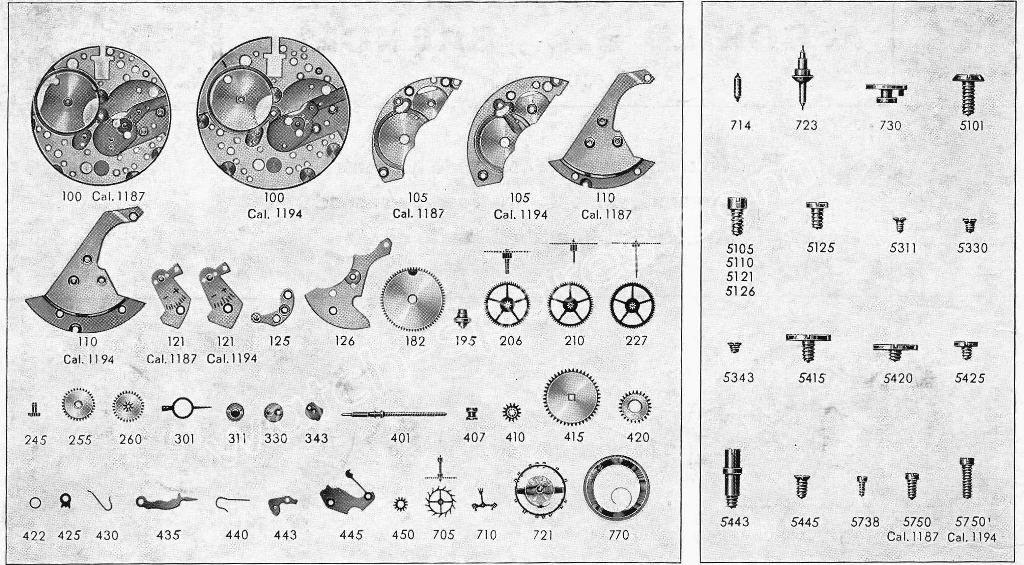 A Schild AS Calibre 1194 Watch spare parts