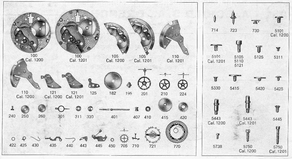 A Schild AS Calibre 1200 Watch spare parts