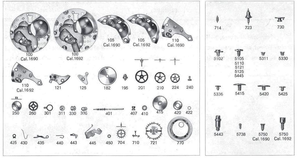A Schild AS Calibre 1691 Watch spare parts A Schild AS Calibre 1691 Watch spare parts