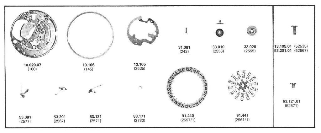 A Schild AS Calibre 2064 Watch Date spare parts A Schild AS Calibre 2064 Watch Date spare parts