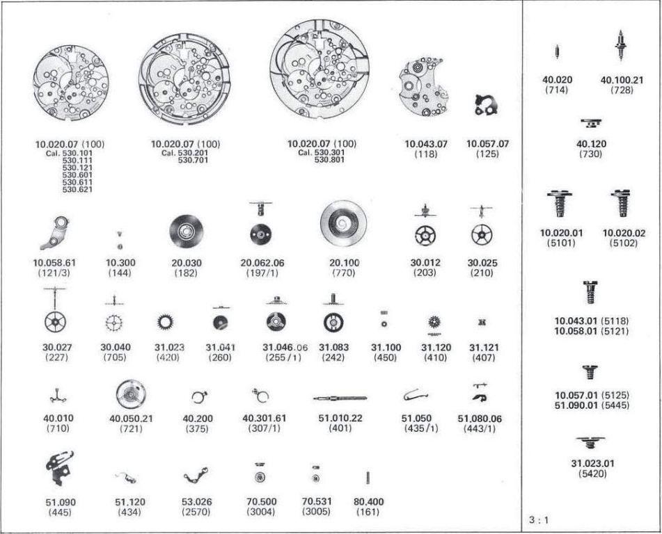 A Schild AS Calibre 530.101 Watch spare parts A Schild AS Calibre 530.101 Watch spare parts