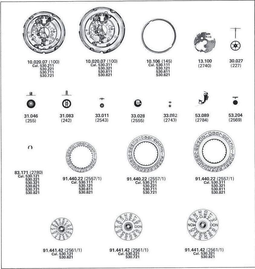 A Schild AS Calibre 530.221 Watch Date spare parts A Schild AS Calibre 530.221 Watch Date spare parts