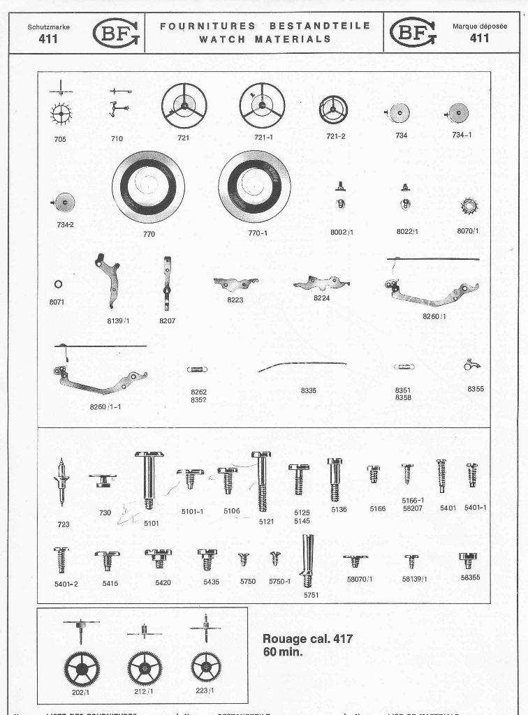 BFG Baumgartner 411 Watch spare parts BFG Baumgartner 411 Watch spare parts
