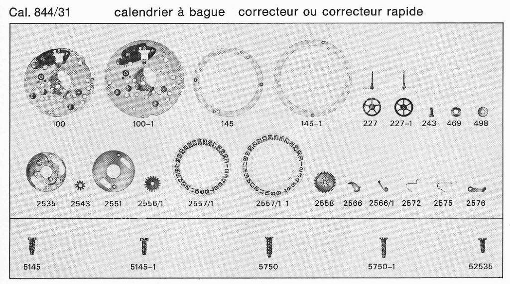 BFG Baumgartner 844 31 Watch Day and Date spare parts BFG Baumgartner 844 31 Watch Day and Date spare parts