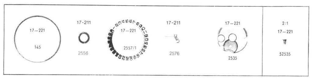Certina 17 221 Watch Date spare parts Certina 17 221 Watch Date spare parts
