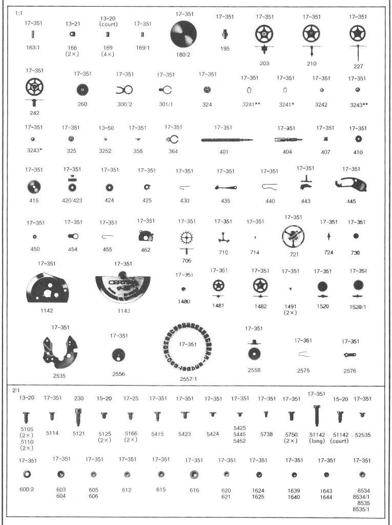 Certina 17 351 Watch spare parts Certina 17 351 Watch spare parts