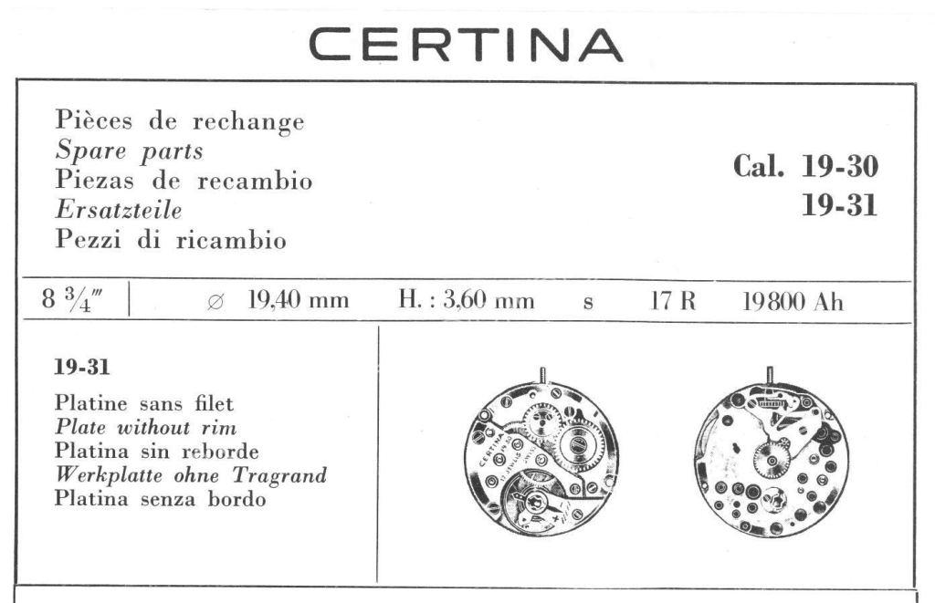 Certina 19 30 watch movements Certina 19 30 watch movements