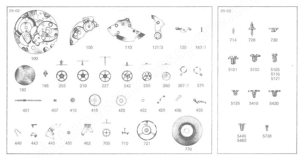Certina 25 021 Watch spare parts Certina 25 021 Watch spare parts