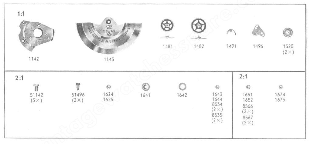 Certina 25 651 Watch Automatic spare parts Certina 25 651 Watch Automatic spare parts