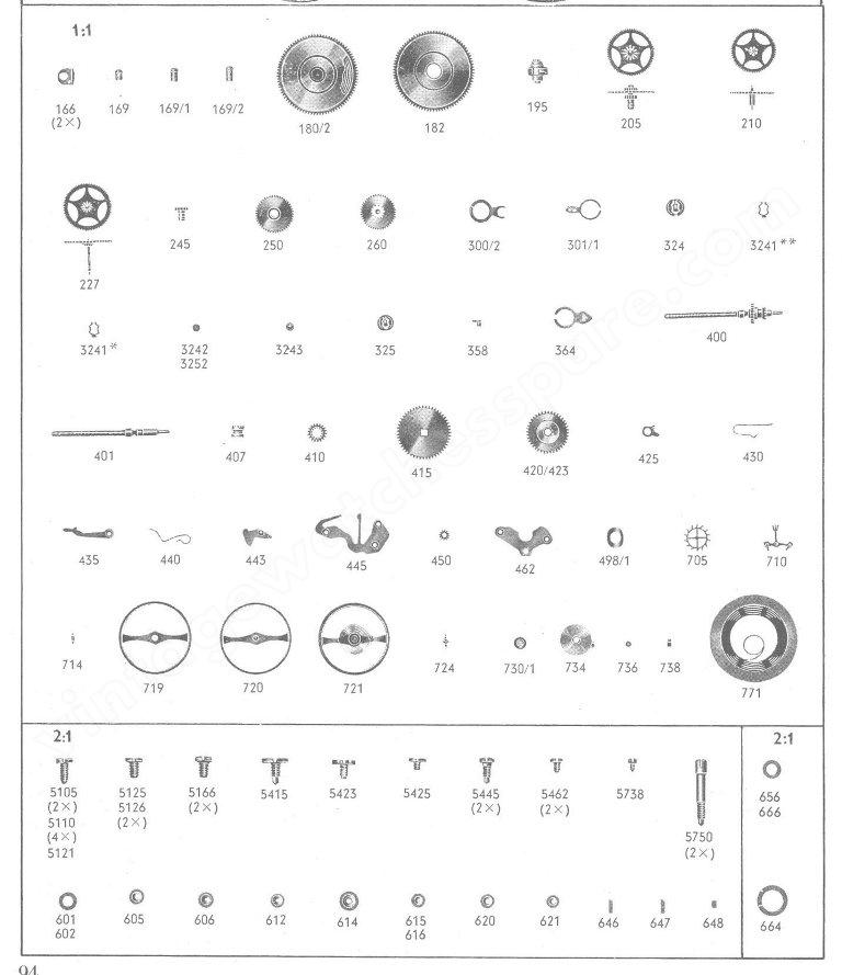 Certina 25 652 Watch spare parts Certina 25 652 Watch spare parts