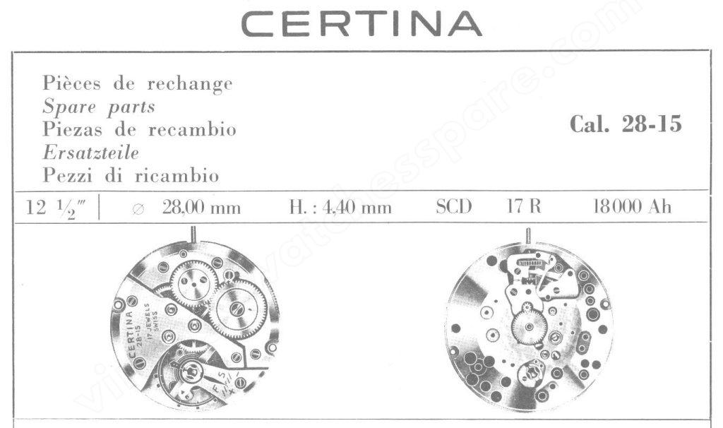 Certina 28 15 watch movements Certina 28 15 watch movements