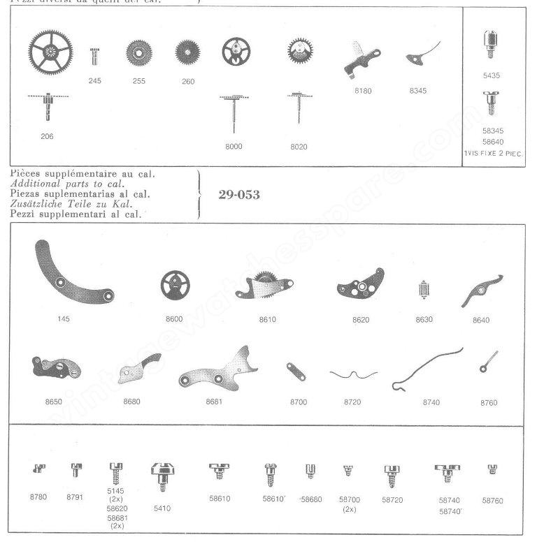Certina 29 052 Watch spare parts Certina 29 052 Watch spare parts