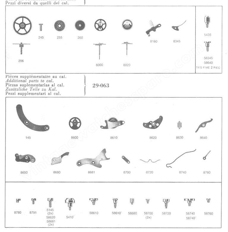Certina 29 062 Watch spare parts Certina 29 062 Watch spare parts