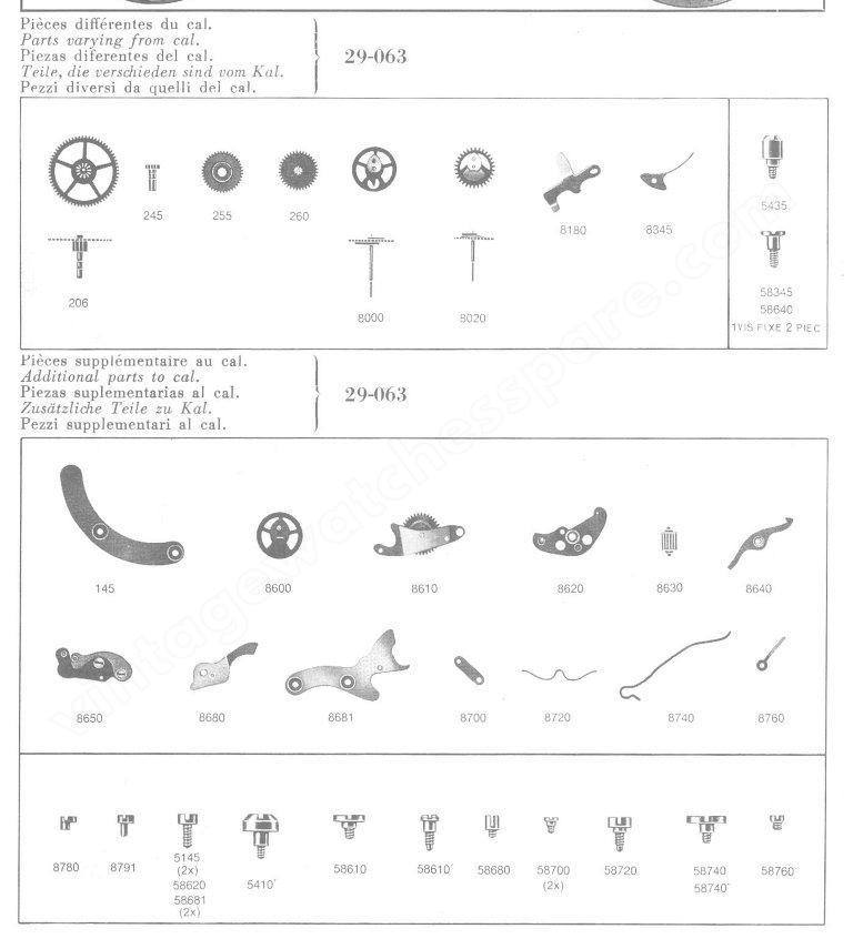 Certina 29 063 Watch spare parts Certina 29 063 Watch spare parts