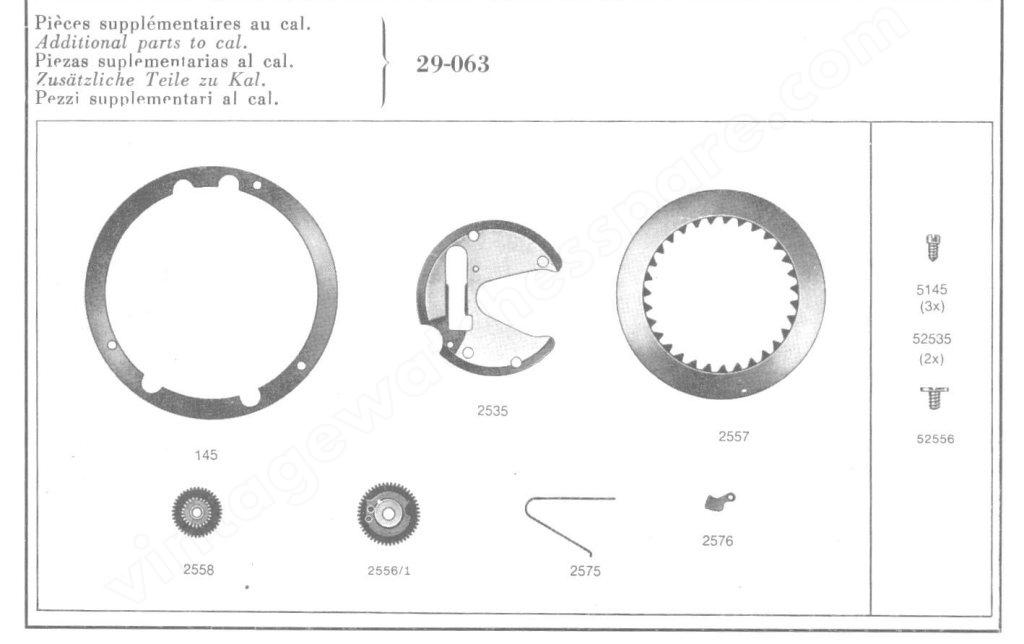 Certina 29 0631 Watch Date spare parts Certina 29 0631 Watch Date spare parts
