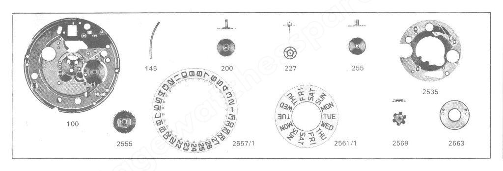 Certina 29 152 Watch Date day spare parts Certina 29 152 Watch Date day spare parts