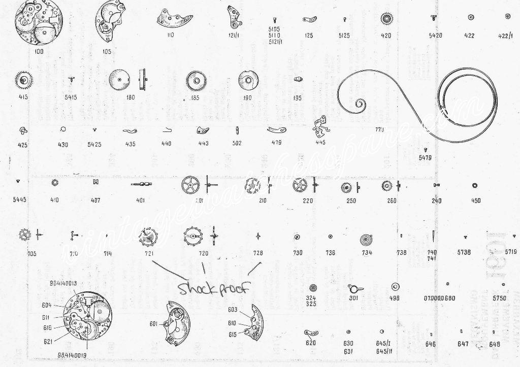 Chaika 1601 Watch spare parts Chaika 1601 Watch spare parts