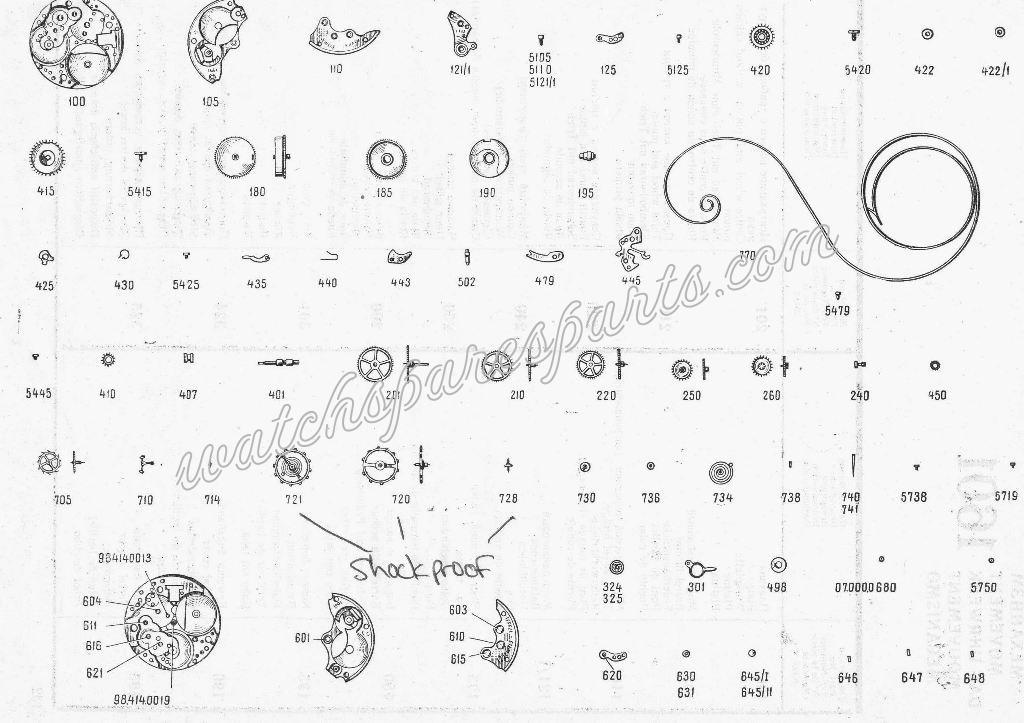 Chaika 1601 Watch spare parts Chaika 1601 Watch spare parts