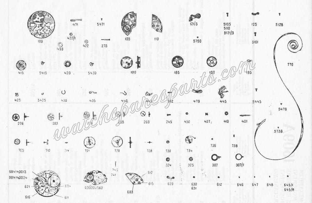 Chaika 1609A Watch spare parts Chaika 1609A Watch spare parts