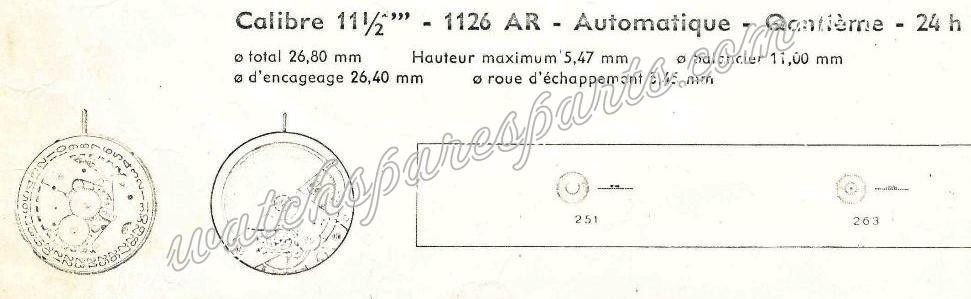 Enicar AR 1126 Watch movement Enicar AR 1126 Watch movement