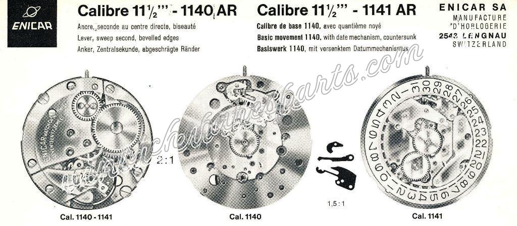 Enicar AR 1140 Watch movements Enicar AR 1140 Watch movements