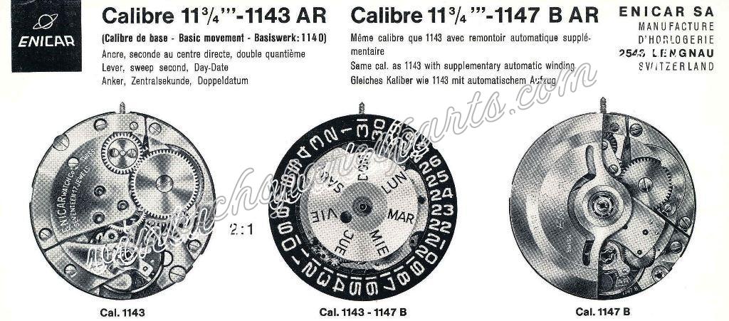 Enicar AR 1143 Watch movements Enicar AR 1143 Watch movements