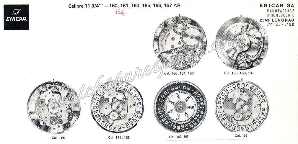 Enicar AR 164 Watch movements Enicar AR 164 Watch movements