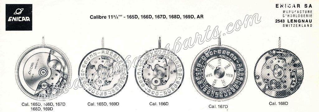 Enicar AR 168D Watch movements Enicar AR 168D Watch movements