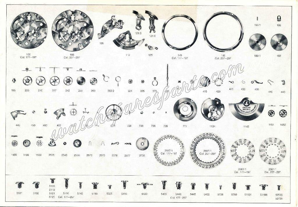 Enicar AR 197 Watch spare parts Enicar AR 197 Watch spare parts