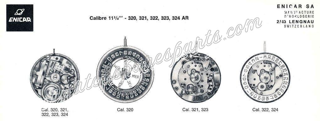 Enicar AR 322 Watch movements Enicar AR 322 Watch movements