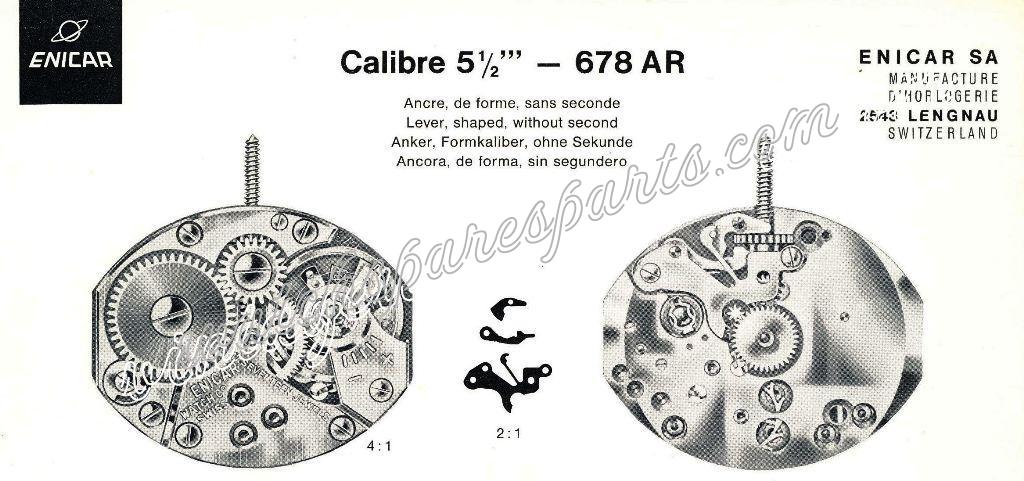 Enicar AR 678 Watch movements Enicar AR 678 Watch movements