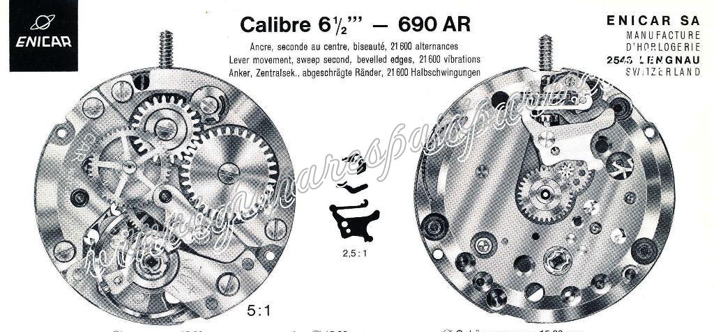Enicar AR 690 Watch movements Enicar AR 690 Watch movements