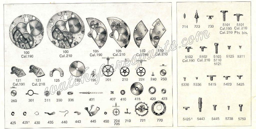FEF Fleurier 210 Watch Spare Parts FEF Fleurier 210 Watch Spare Parts