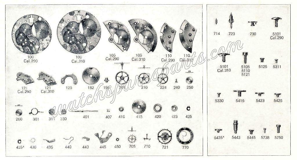 FEF Fleurier 290 Watch Spare Parts FEF Fleurier 290 Watch Spare Parts