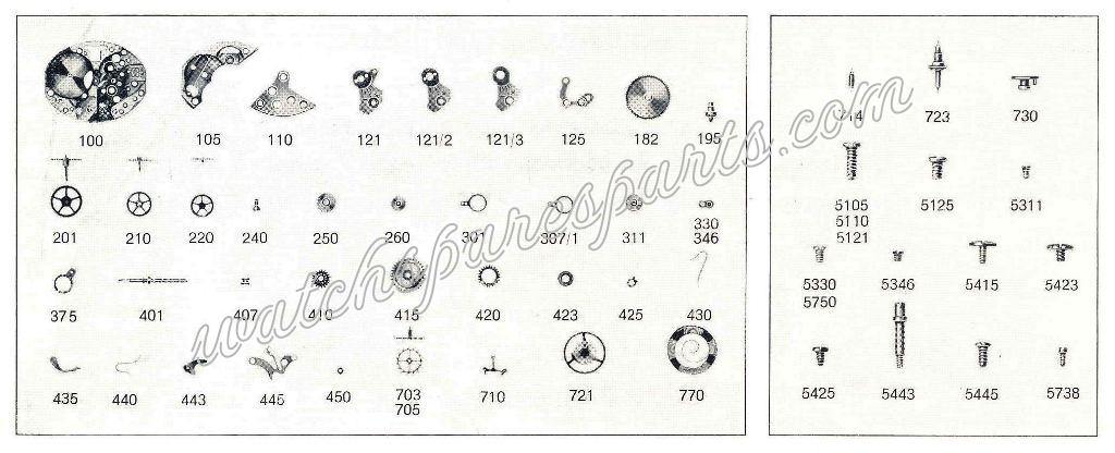 FEF Fleurier 6620 Watch Spare Parts FEF Fleurier 6620 Watch Spare Parts