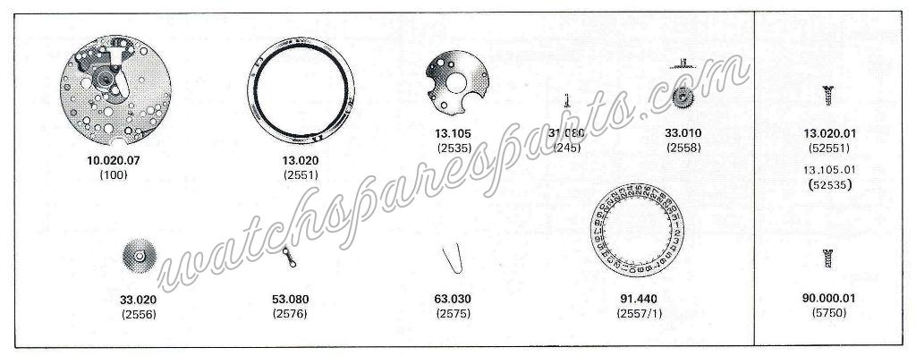 FEF Fleurier 6687 Watch Date spare parts FEF Fleurier 6687 Watch Date spare parts