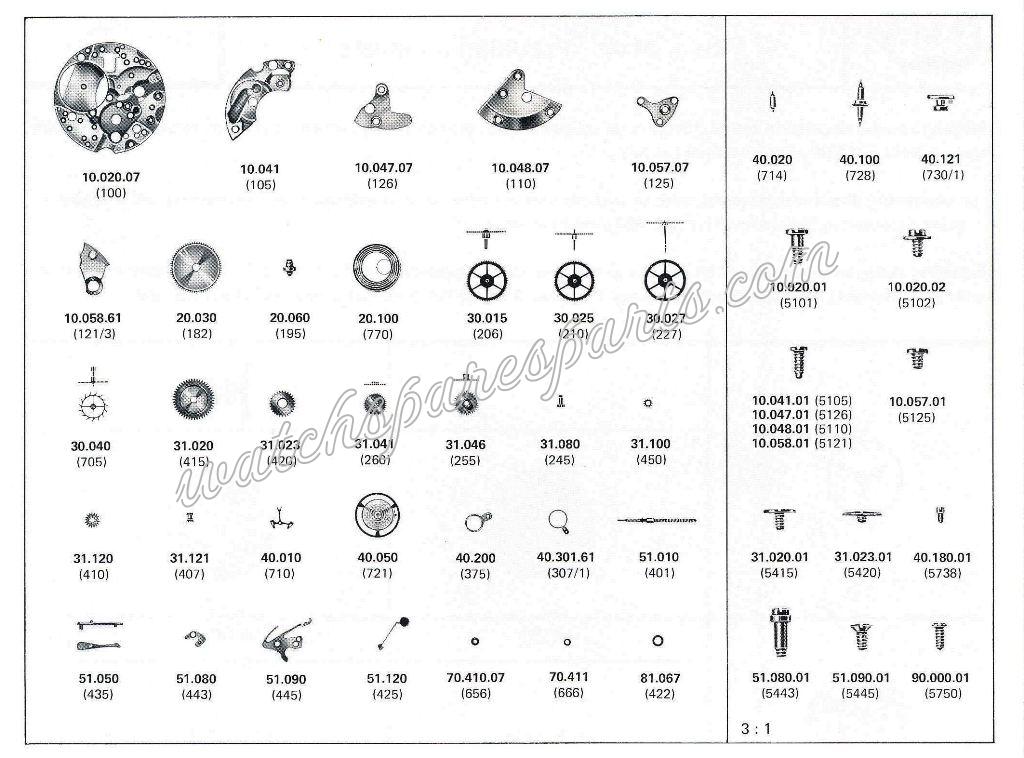 FEF Fleurier 6687 Watch Spare Parts FEF Fleurier 6687 Watch Spare Parts