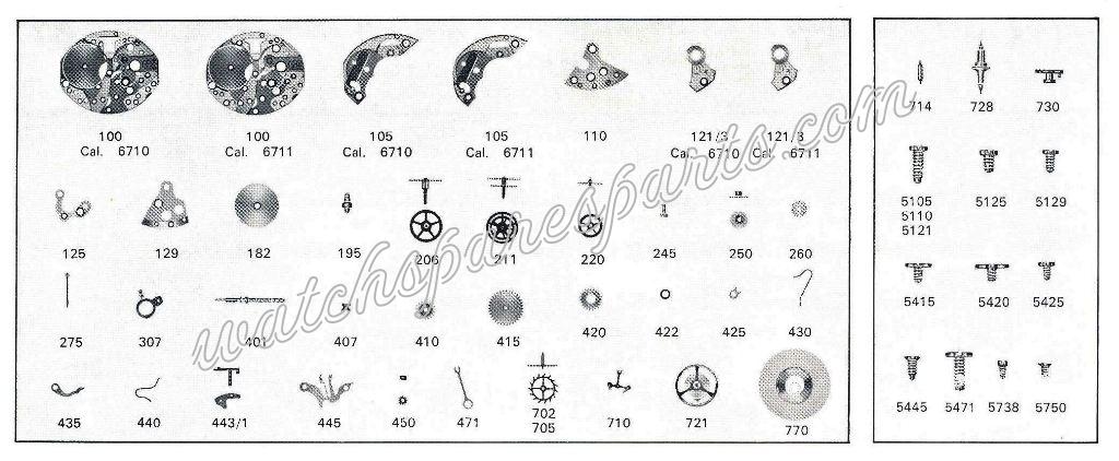 FEF Fleurier 6711 Watch Spare Parts FEF Fleurier 6711 Watch Spare Parts
