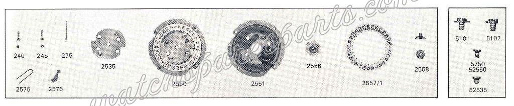 FEF Fleurier 6765.M8.TS Watch Date spare parts FEF Fleurier 6765.M8.TS Watch Date spare parts