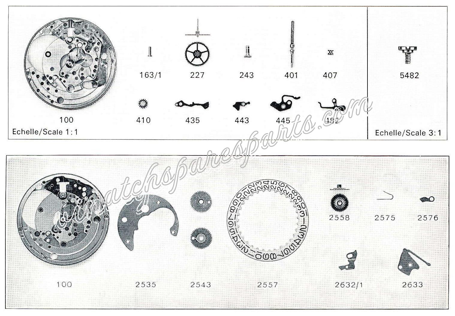 Favre Leuba FL 1153 date watch spare parts Favre Leuba FL 1153 date watch spare parts