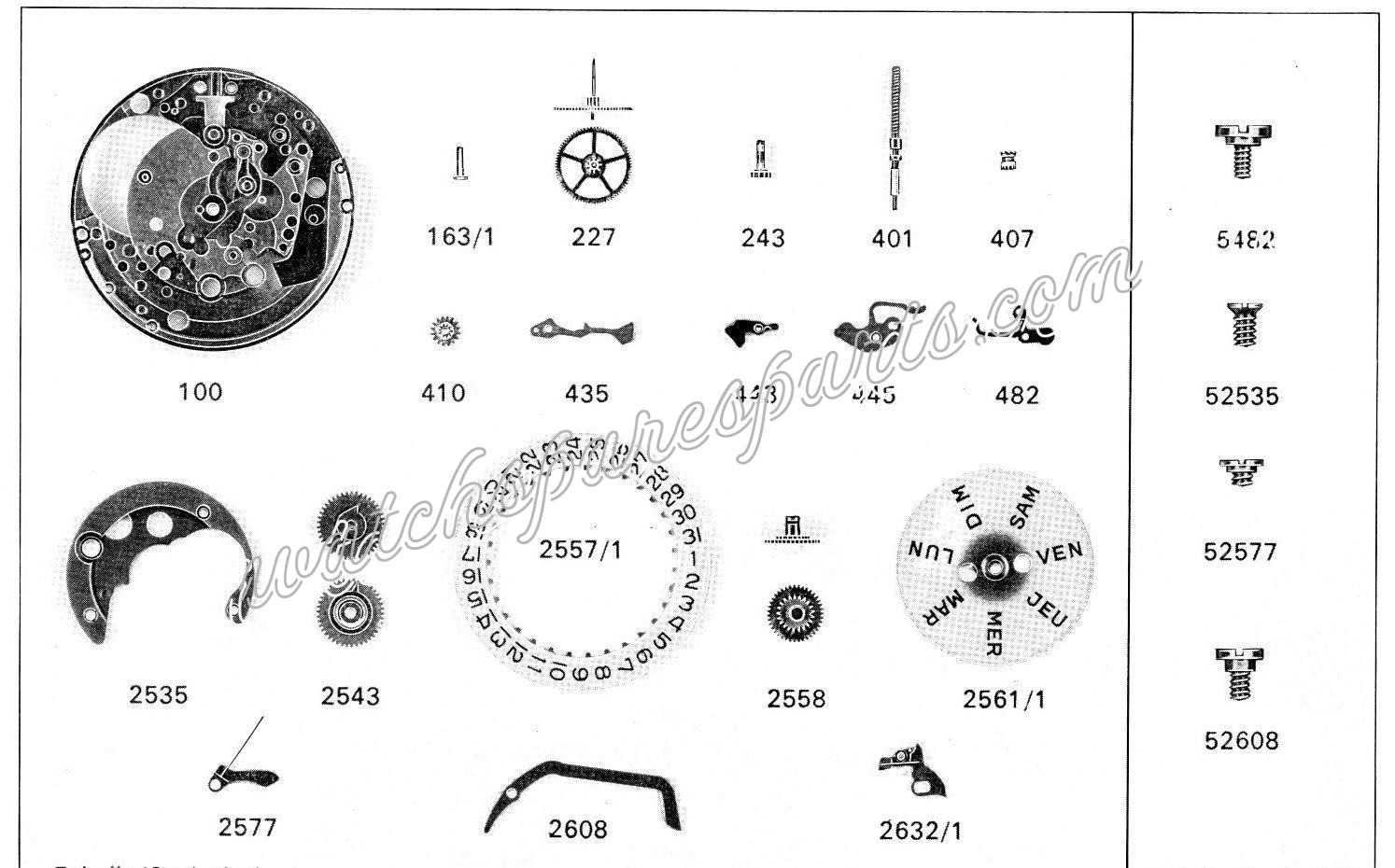 Favre Leuba FL 1164 Day Date watch spare parts Favre Leuba FL 1164 Day Date watch spare parts