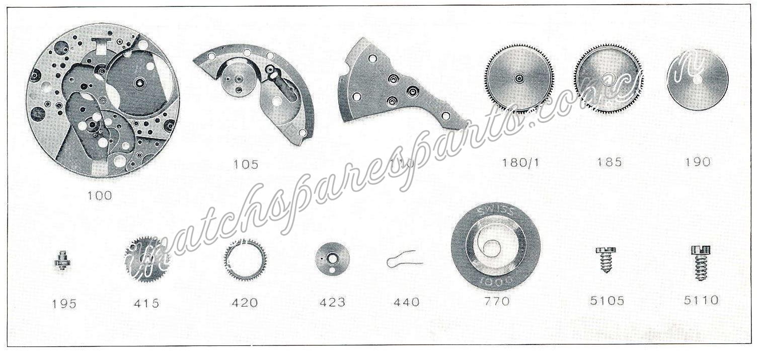 Favre Leuba FL 1187 Watch Movement Favre Leuba FL 1187 Watch Movement