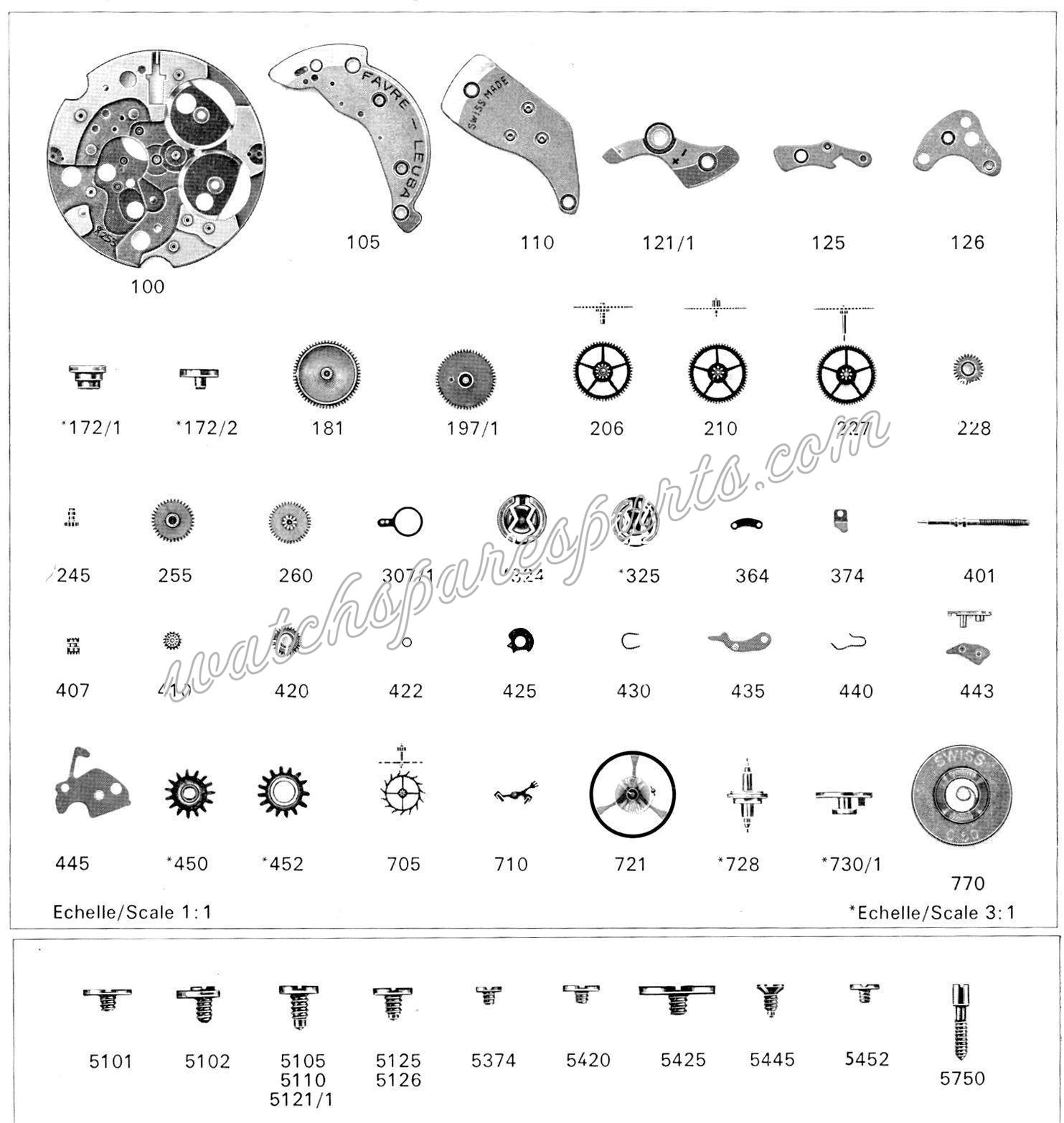 Favre Leuba FL 251 Watch Spare Parts Favre Leuba FL 251 Watch Spare Parts