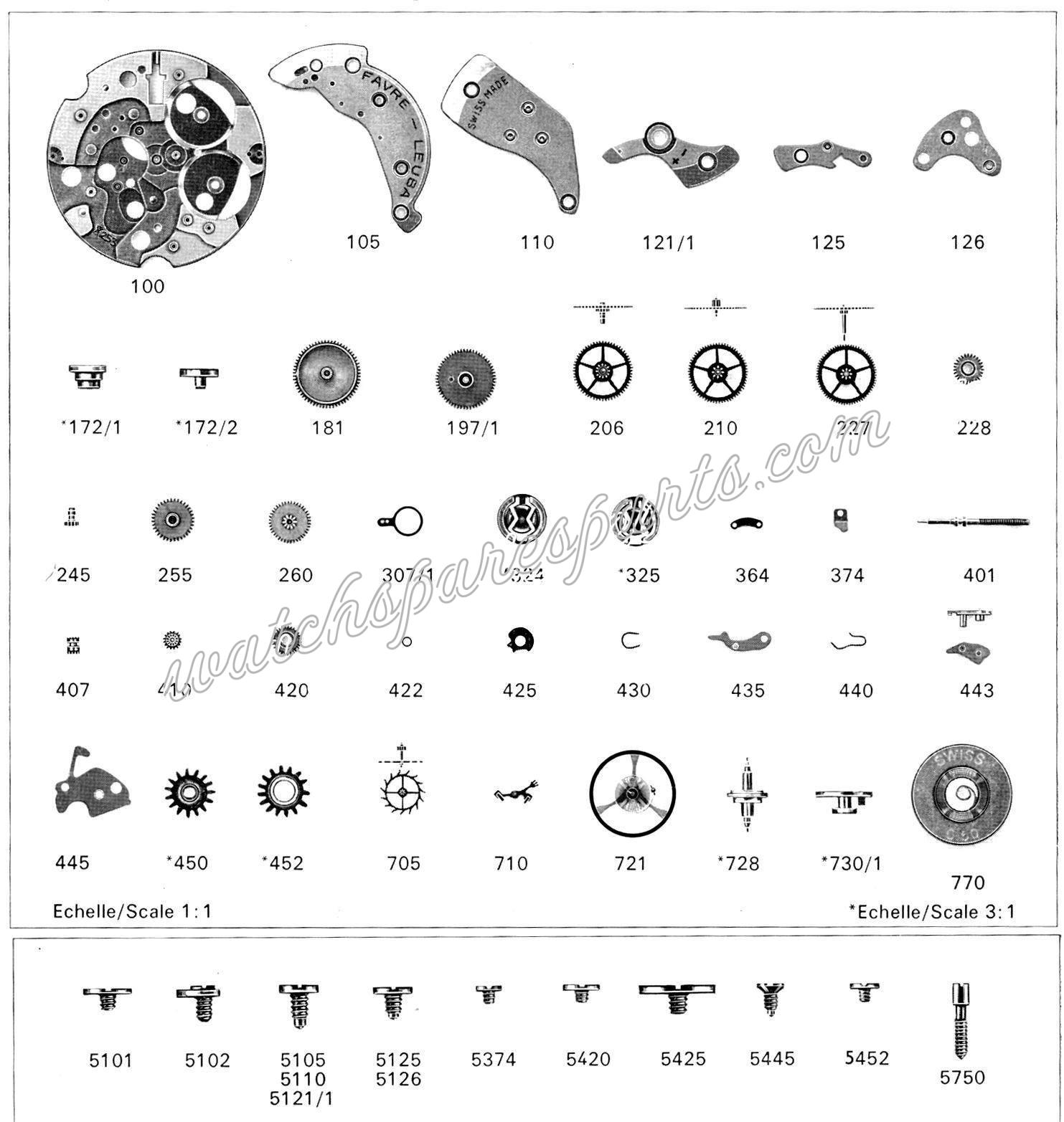 Favre Leuba FL 255 Watch Spare Parts Favre Leuba FL 255 Watch Spare Parts