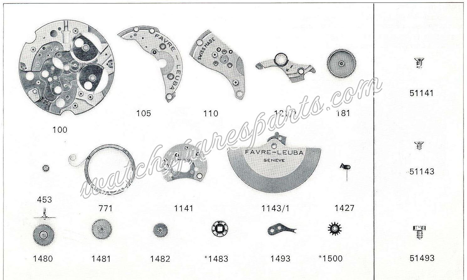 Favre Leuba FL 263 watch Automatic spare parts Favre Leuba FL 263 watch Automatic spare parts