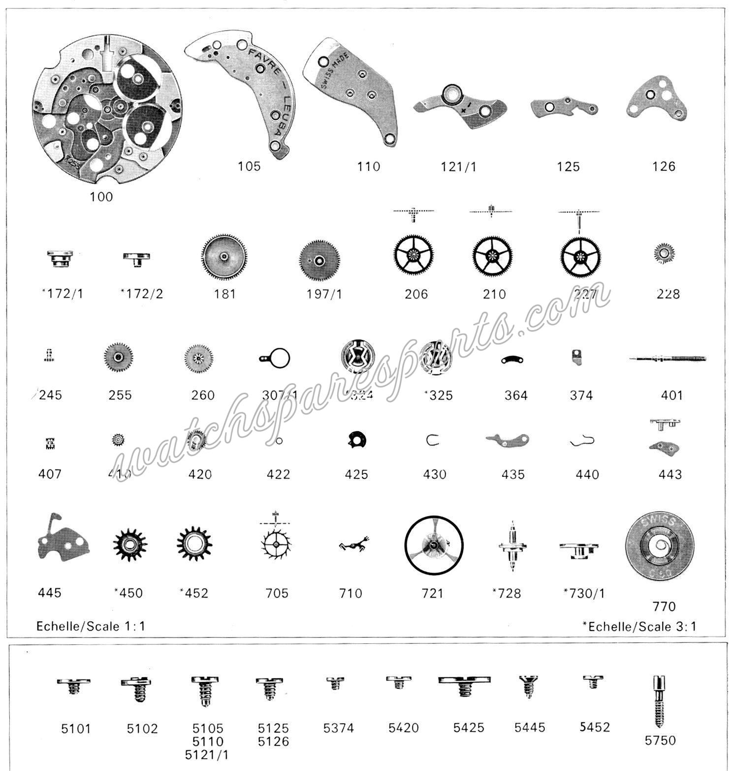 Favre Leuba FL 273 Watch Spare Parts Favre Leuba FL 273 Watch Spare Parts
