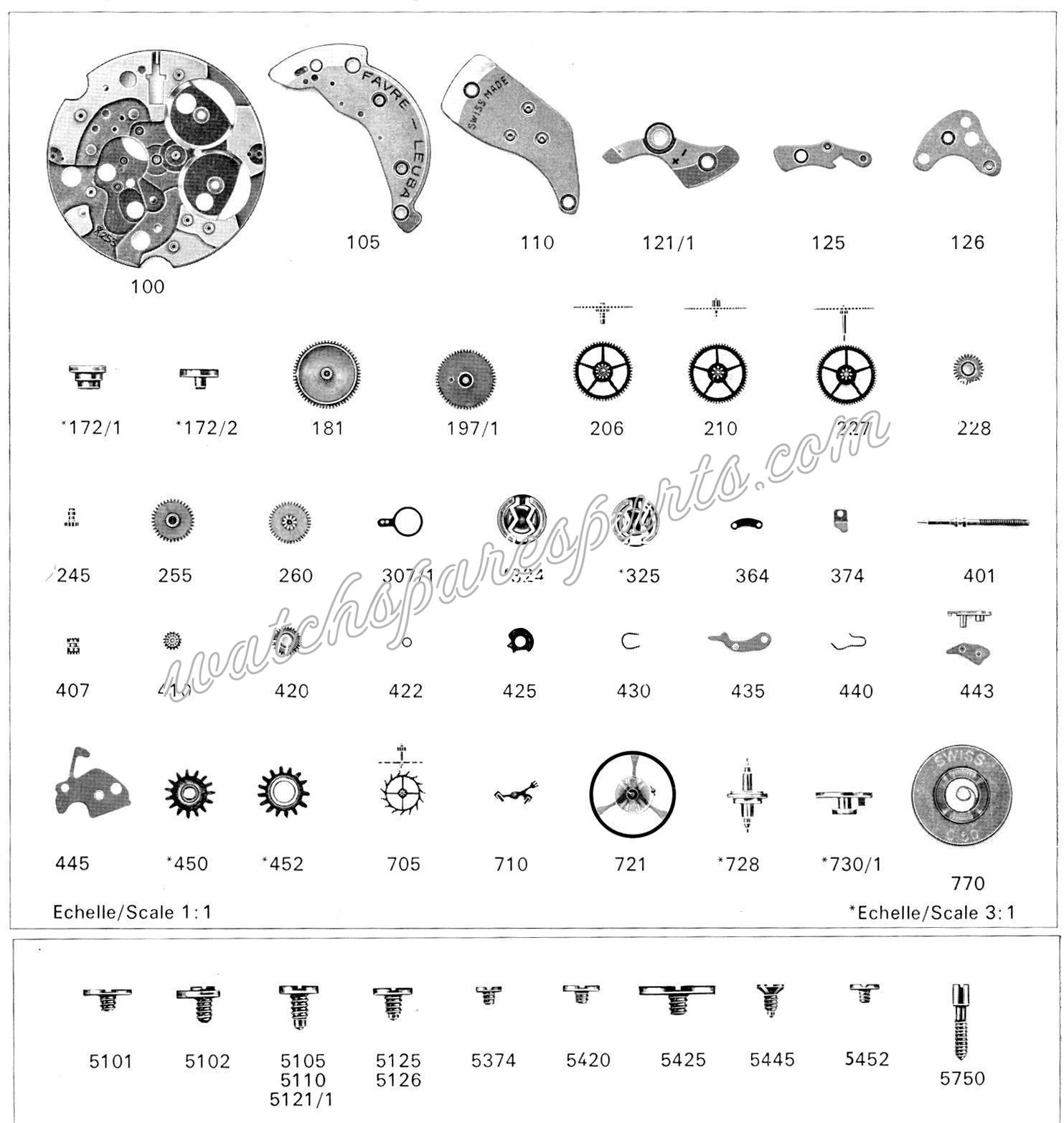Favre Leuba FL 275 Watch Spare Parts Favre Leuba FL 275 Watch Spare Parts