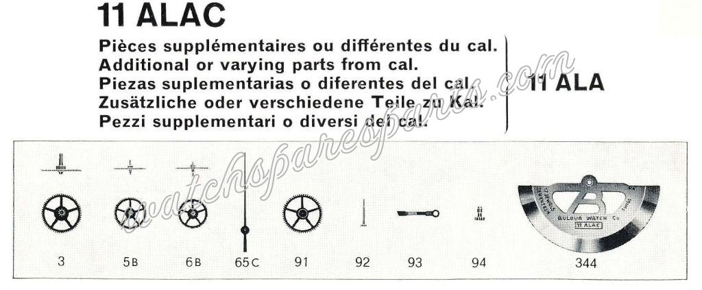 Bulova 11 ALAC Watch Automatic spare parts Bulova 11 ALAC Watch Automatic spare parts